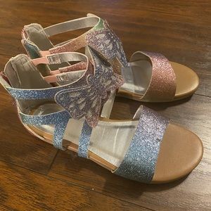Sparkly Rainbow Butterfly Sandals